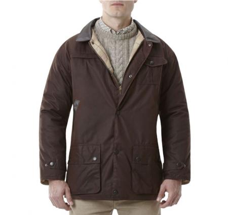 Barbour Bushman Oiled Cotton Jacket in rustic brown at Cox the Saddler